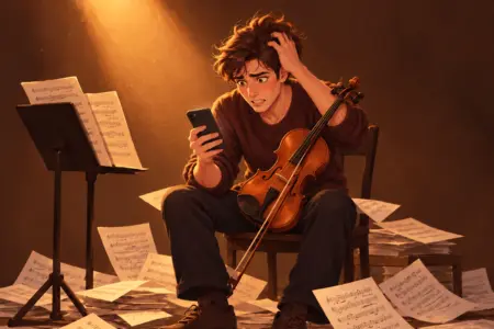 Violinista preparando un repertorio por su cuenta